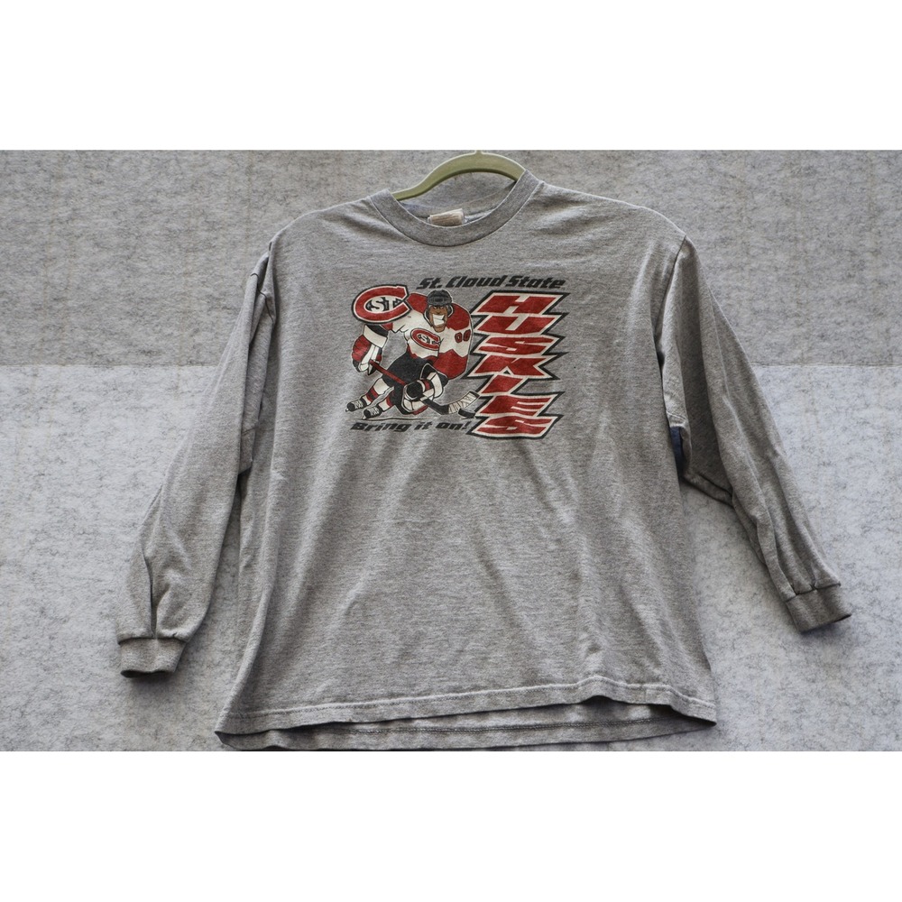St. Cloud State Huskies Hockey Shirt Mens XL Gray Long Sleeve LF Apparel SCSU